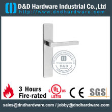 Aço inoxidável 316 alça de alavanca de forma quadrada sólida com placa retangular para fogo-rated porta-DDTP005