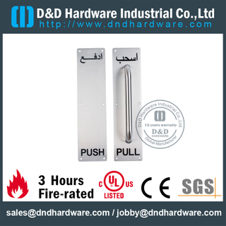 SUS304 金属门背板上的推拉把手，用于带 PVD ​​的金属门 -DDPH025