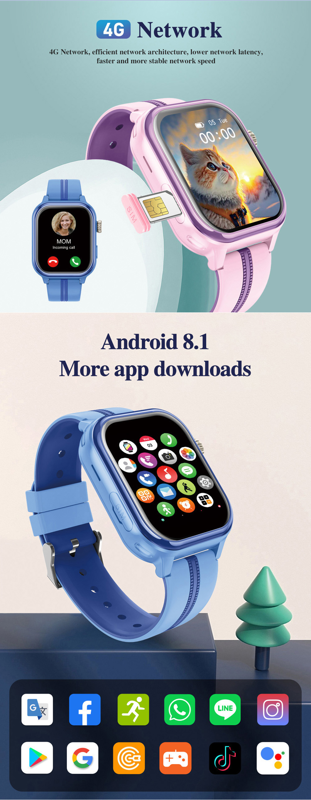 C&aacute;mara oculta AI 4G Reloj GPS para ni&ntilde;os P42