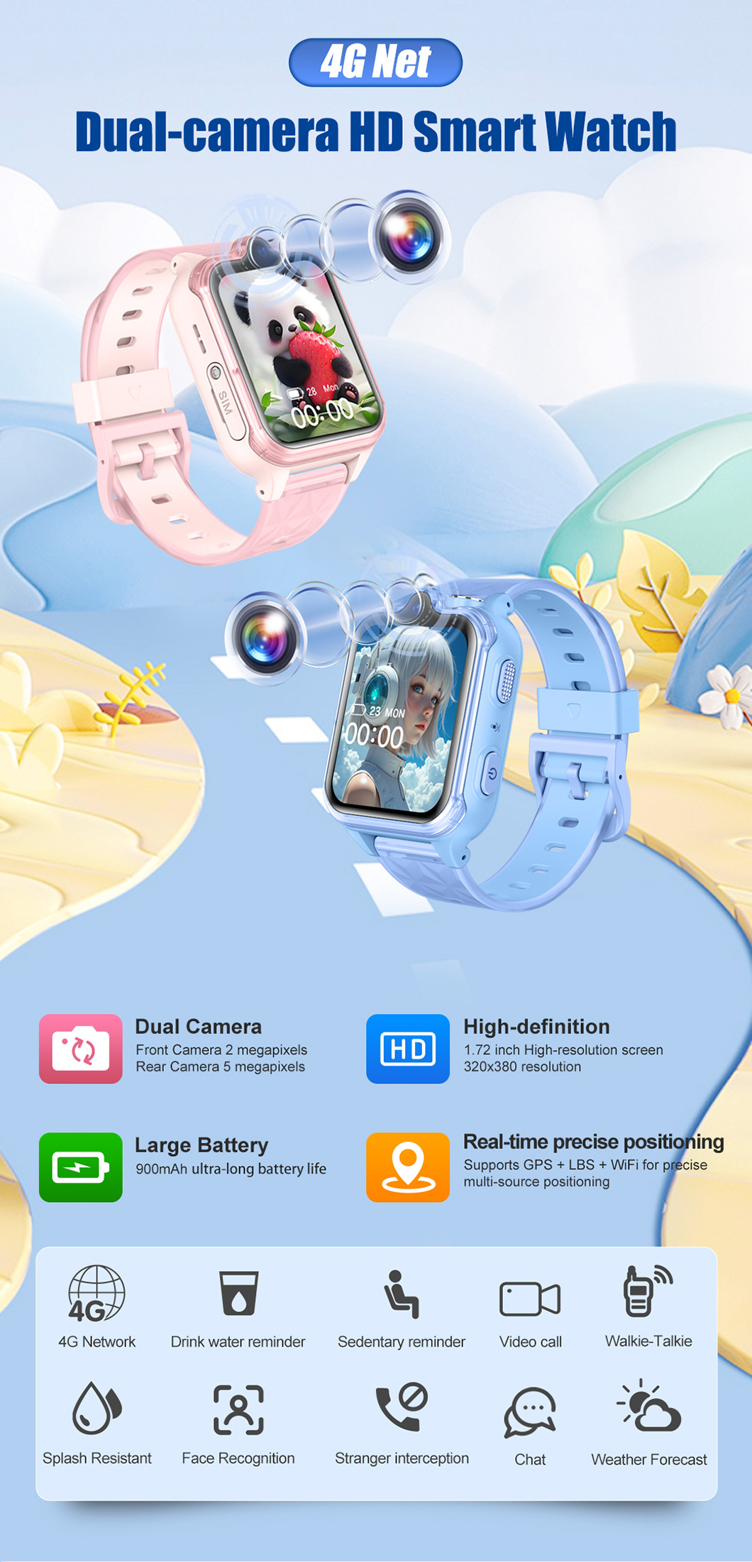 Reloj GPS para ni&ntilde;os 4G con doble c&aacute;mara D49S