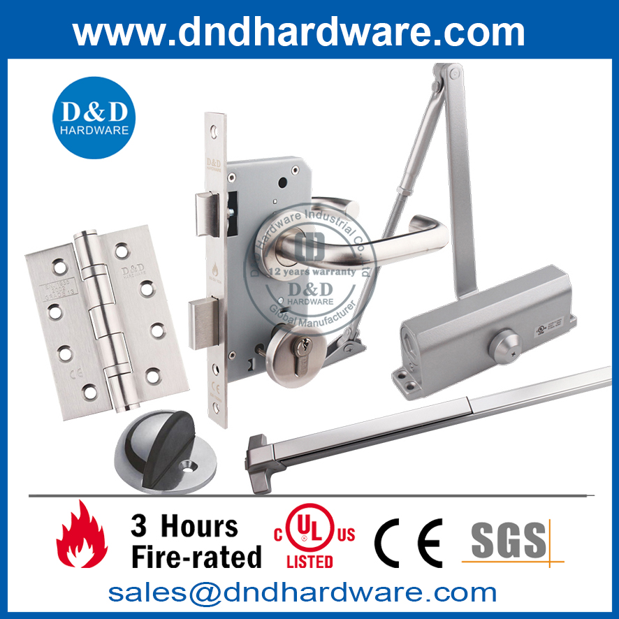 Manija de palanca sólida moderna de acero inoxidable para puerta resistente-DDSH044