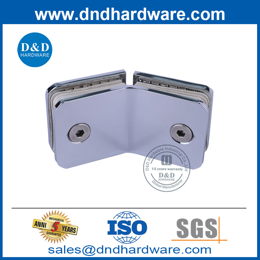 Hardware de clip de vidrio sin marco de acero inoxidable de 135 grados-DDGC004