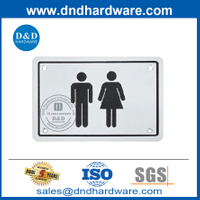 Placa de señalización de puerta de baño público unisex de acero inoxidable-DDSP003