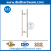 Tirador con inglete para puerta de vidrio exterior de acero inoxidable de seguridad plateado-DDPH002
