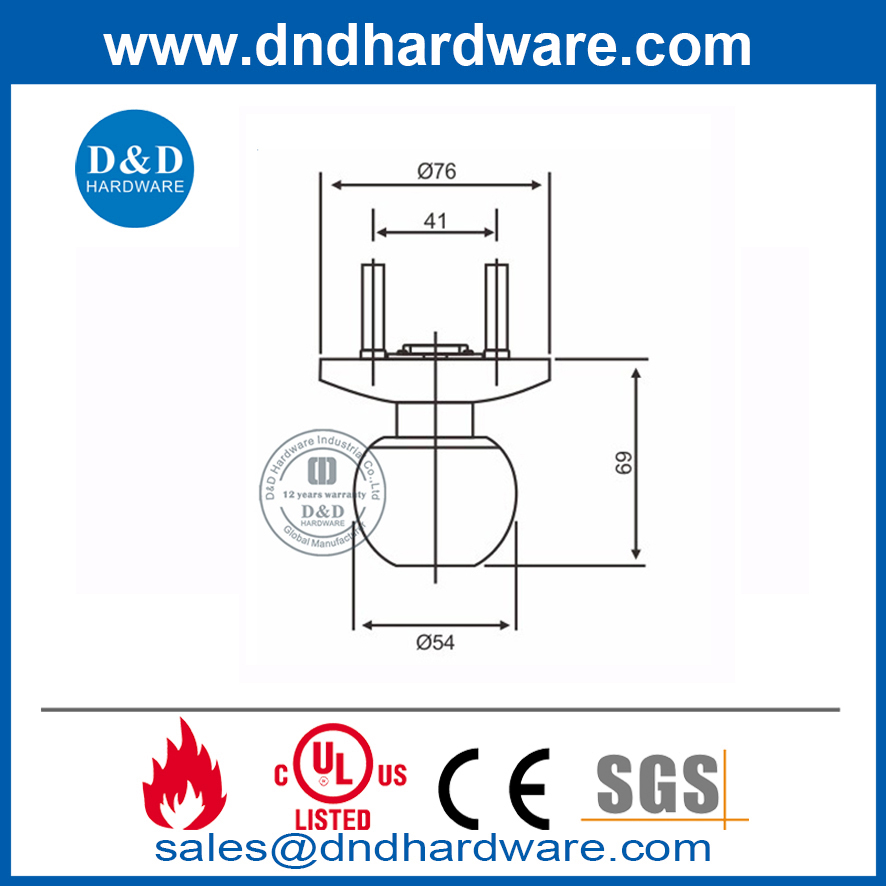 Perilla para dispositivo de salida de pánico de acero inoxidable Trim-DDPD016