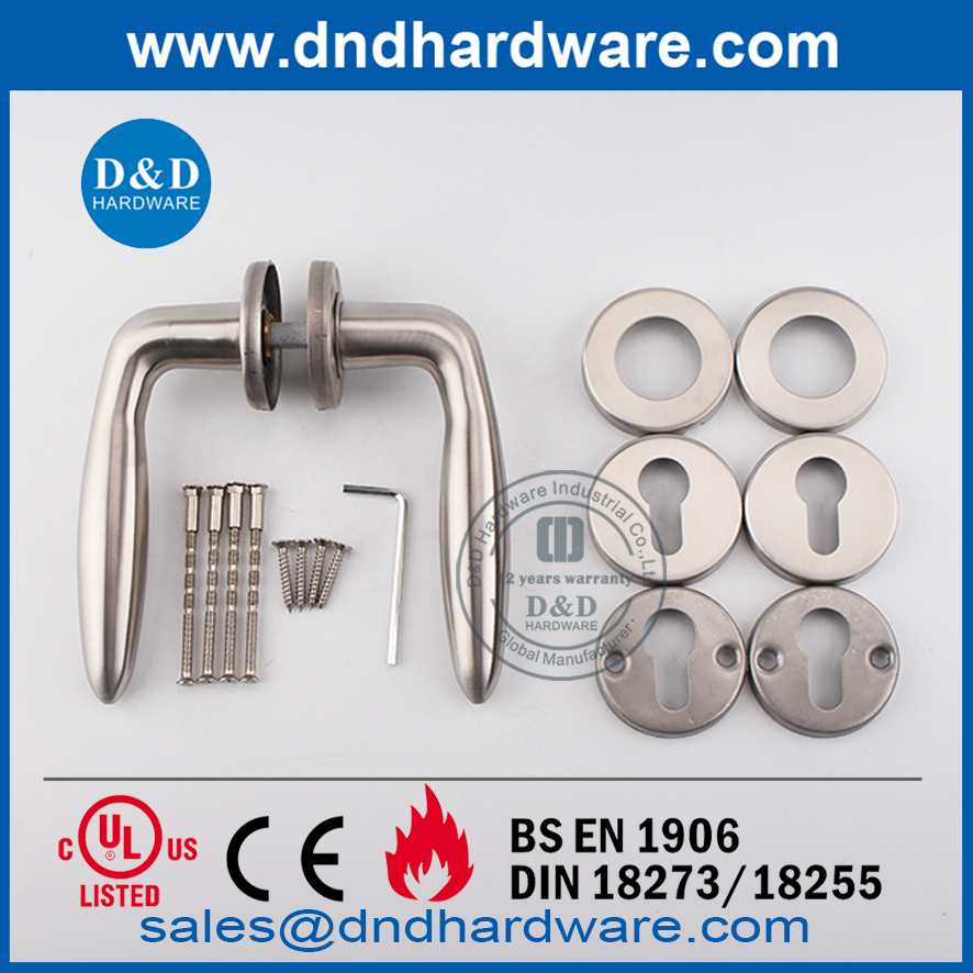 Manija de puerta de palanca hueca para dormitorio de grado moderno 304-DDTH036