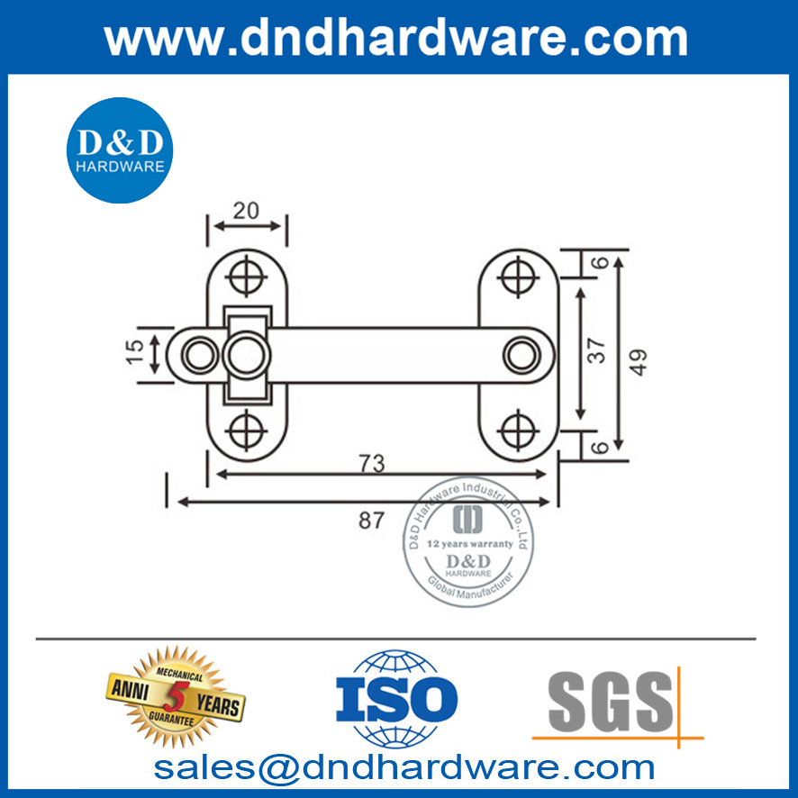Protector de puerta especial de acero inoxidable para trabajo pesado para puerta interna-DDDG006