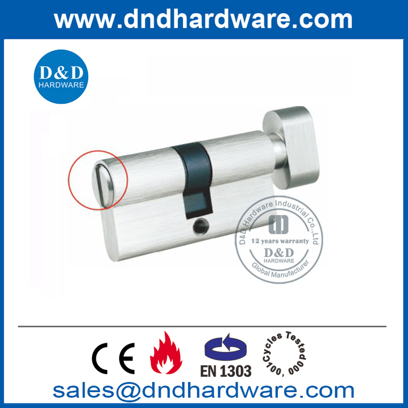 Cilindro de cerradura de puerta de baño de latón europeo con giro de pulgar -DDLC007