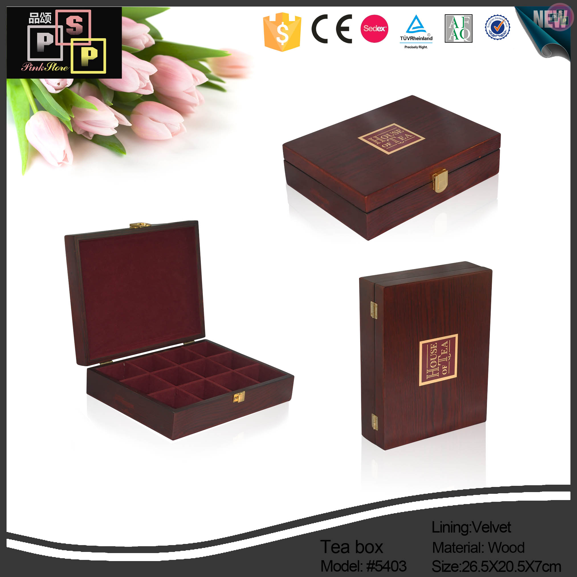 PU Leather Quality Tea Gift Packing antique wooden boxes