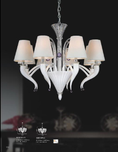 Lámpara pendiente de cristal blanca de Murano (81075-8)