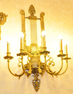 Iluminación de cobre amarillo decorativa de interior de la pared del estilo de lujo (WB1502-5)