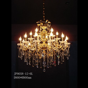 Lámpara cristalina de la vela del oro del hotel (JP9058-12+6L)