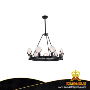 Внутренние декоративные промышленные подвесные светильники из черного железа (KAUR910-9)