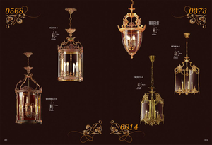 Lámpara pendiente de lujo de cobre amarillo de cristal (MD0568-4)