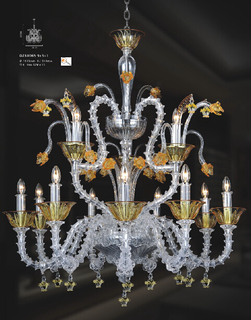 Lámpara de cristal del estilo de lujo de Murano (81065-9+3+1)