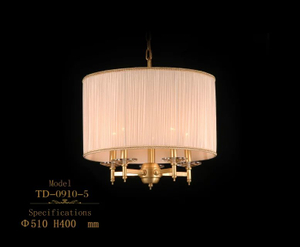 Iluminación pendiente de cobre amarillo europea para el dormitorio del hotel (TD-0910-5)