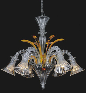  Декоративные элегантные люстры для отелей Прозрачная люстра из муранского стекла (81079-6)