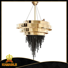 Канделябр цвета K9 черноты нержавеющей стали проекта кристаллический (KA00222)