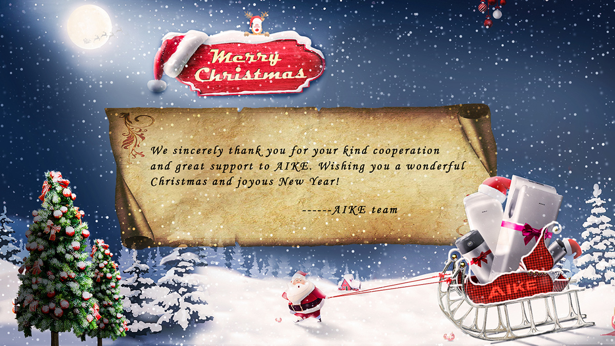 AIKE Wish You a Merry Christmas & Happy New Year - Secador de manos con grifo de cocina AIKE