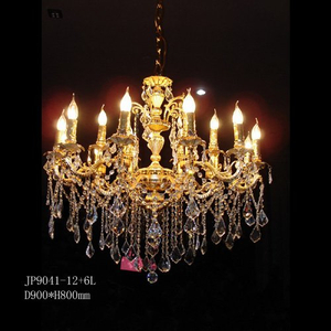 Lámpara cristalina pendiente de la vela del oro (JP9041-12+6L)