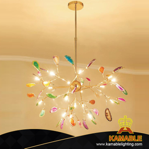 Новый дизайн роскошных латунных подвесных светильников из агата (KAG3125-D780)