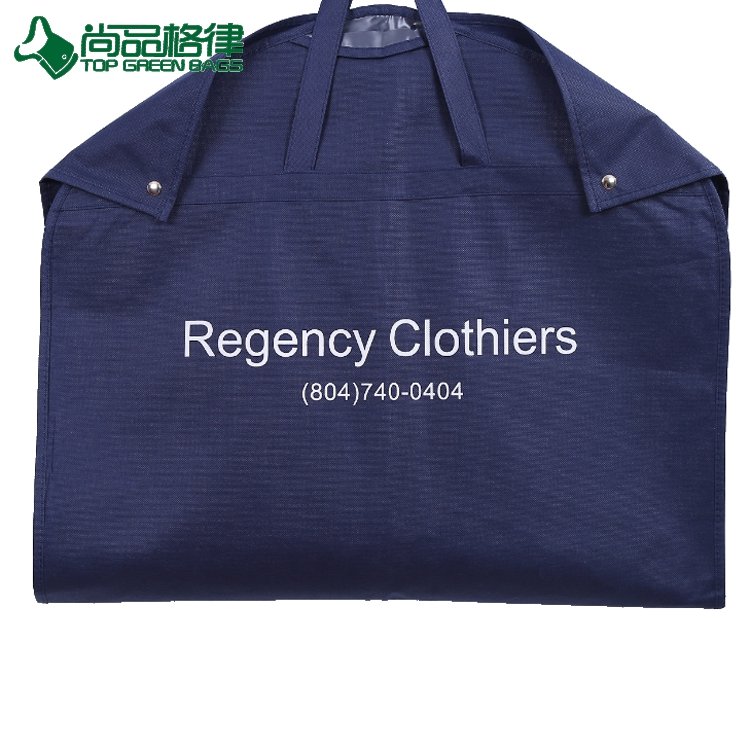 Custom Foldable Suit Cover Clothing Bag Garment Bags with Snap Button (TP-GB107)