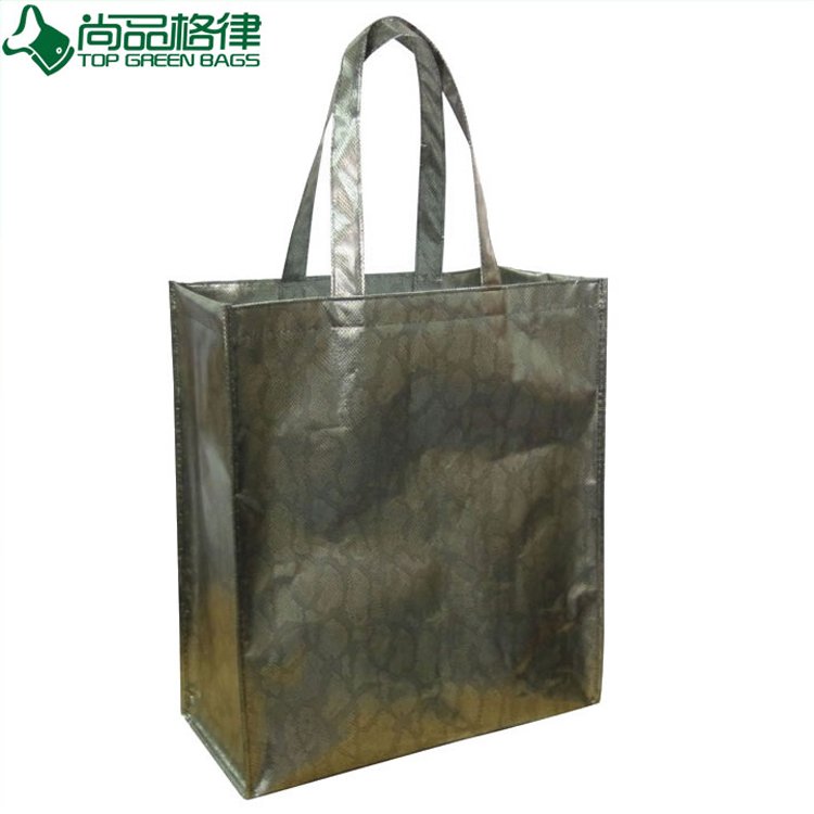 Laminated Non Woven Shopping Bags, Metallic Gold Bags (TP-LB252)