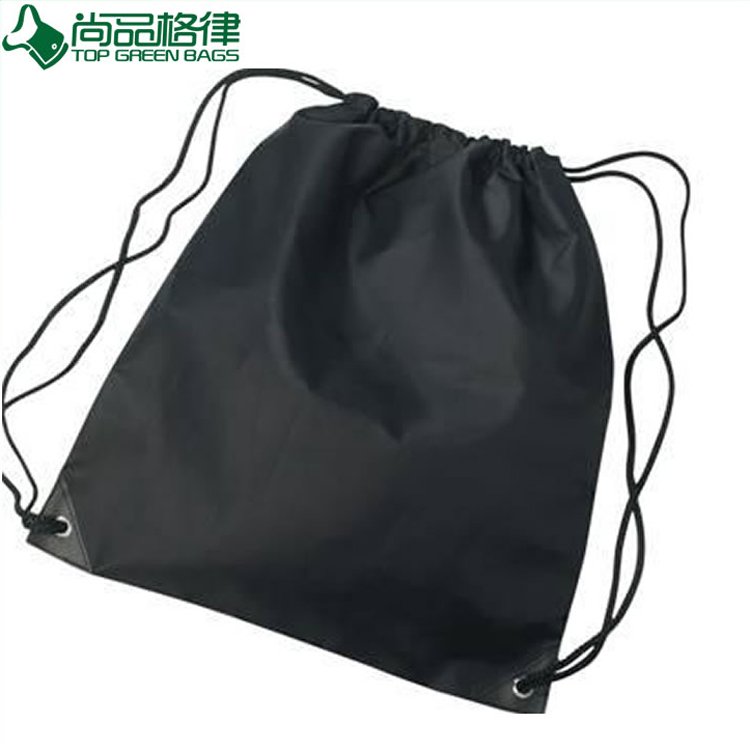 210d Polyester Drawstring Backpack with Front Zipper Pocket (TP-dB059)