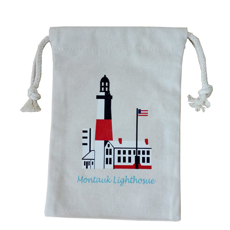 Organic Cotton Canvas Bag with Double Cotton Drawstring Pouch