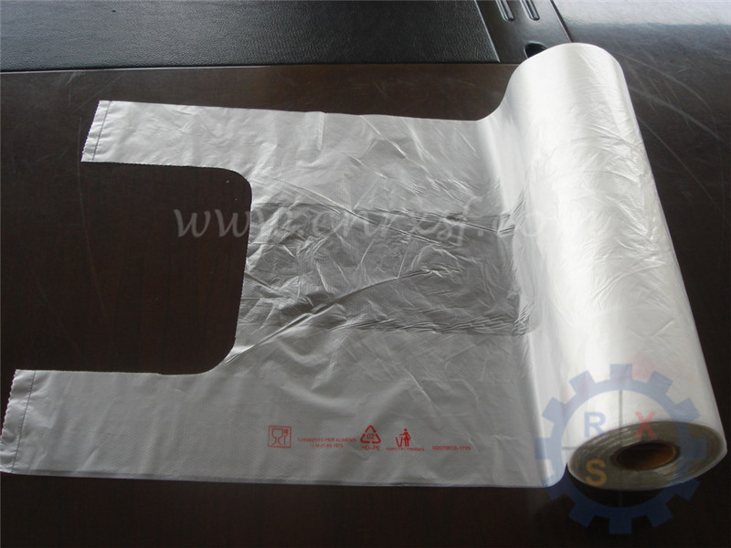 Double layer roll to roll vest bag making machine