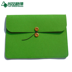 Customized Felt Unisex Notebook Laptop Bag Sleeve Case with Button (TP-DOB024)