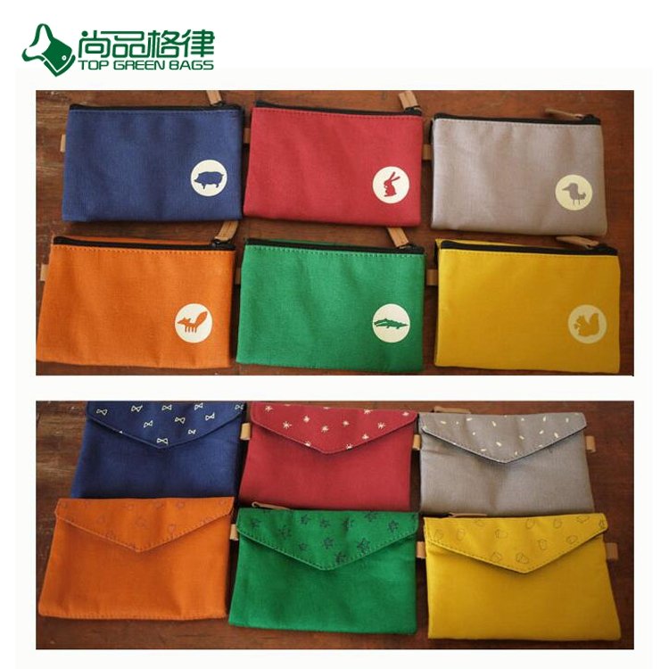 Wholesale Custom Cotton Multi-pocket Envelope Zipper Close Folding Purse Bags