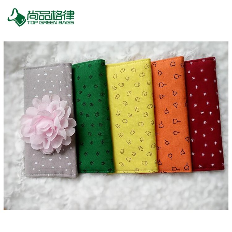 Newest Lovely Canvas Floral Fabric Wallet Purse Bags With Cmagnetic Snap Closure For Girls