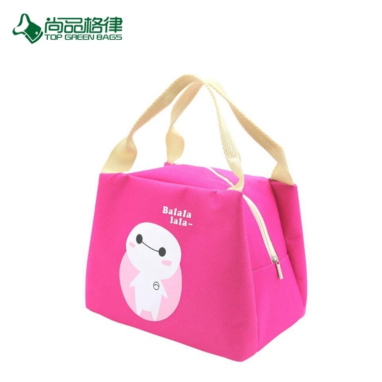 Custom Pattern Candy Color Large Capacity Polyester Large Waterproof Insulation Lunch Bag