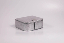 Silver Crocodile Leather Small jewelry box