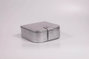 Silver Crocodile Leather Small jewelry box