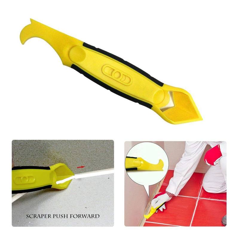 3 Pieces Caulking Tool Kit,Yellow Silicone Sealant Finishing and