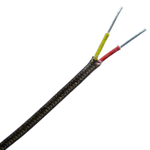 High temp. fiberglass insulated parallel construction thermocouple wire and extension wire - Single pair