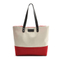 Heavy Duty Gusseted Stripe Canvas Tote with PU Handles