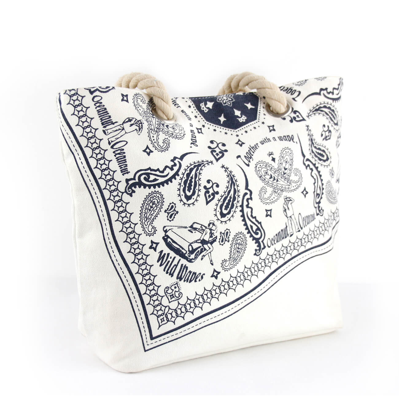 Custom Promotional Cotton Tote Bags with cotton rope handles